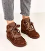 Brązowe sneakersy wysokie z grubymi sznurówkami Klevis